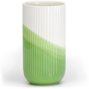 Vaso Vitra A Coste A Spina di Pesce Verde