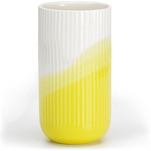 Vaso Vitra A Coste A Spina di Pesce Giallo