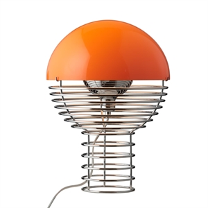 Verpan Wire Lampada da Tavolo Ø30 Cromo/Arancione