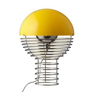 Verpan Wire Lampada da Tavolo Ø30 Cromo/Giallo