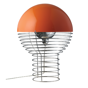 Verpan Wire Lampada da Tavolo Ø40 Cromo/Arancione