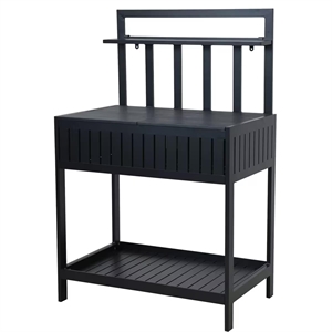 Mareld Cucina da esterno con ripostiglio 90x56 cm Nero